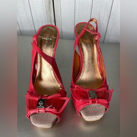 BCBGeneration Womens Patent Pink Leather Pointed Toe Stiletto Heels Size 7.5 - Picture 3 of 7